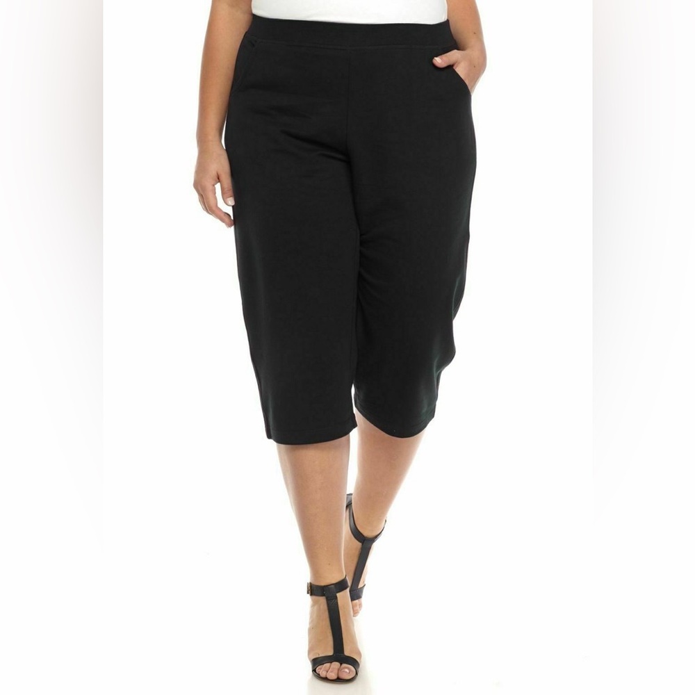 Kim Rogers Like New Black Millennium Capris 5 pocket Comfy Pullons Ladies SZ 10